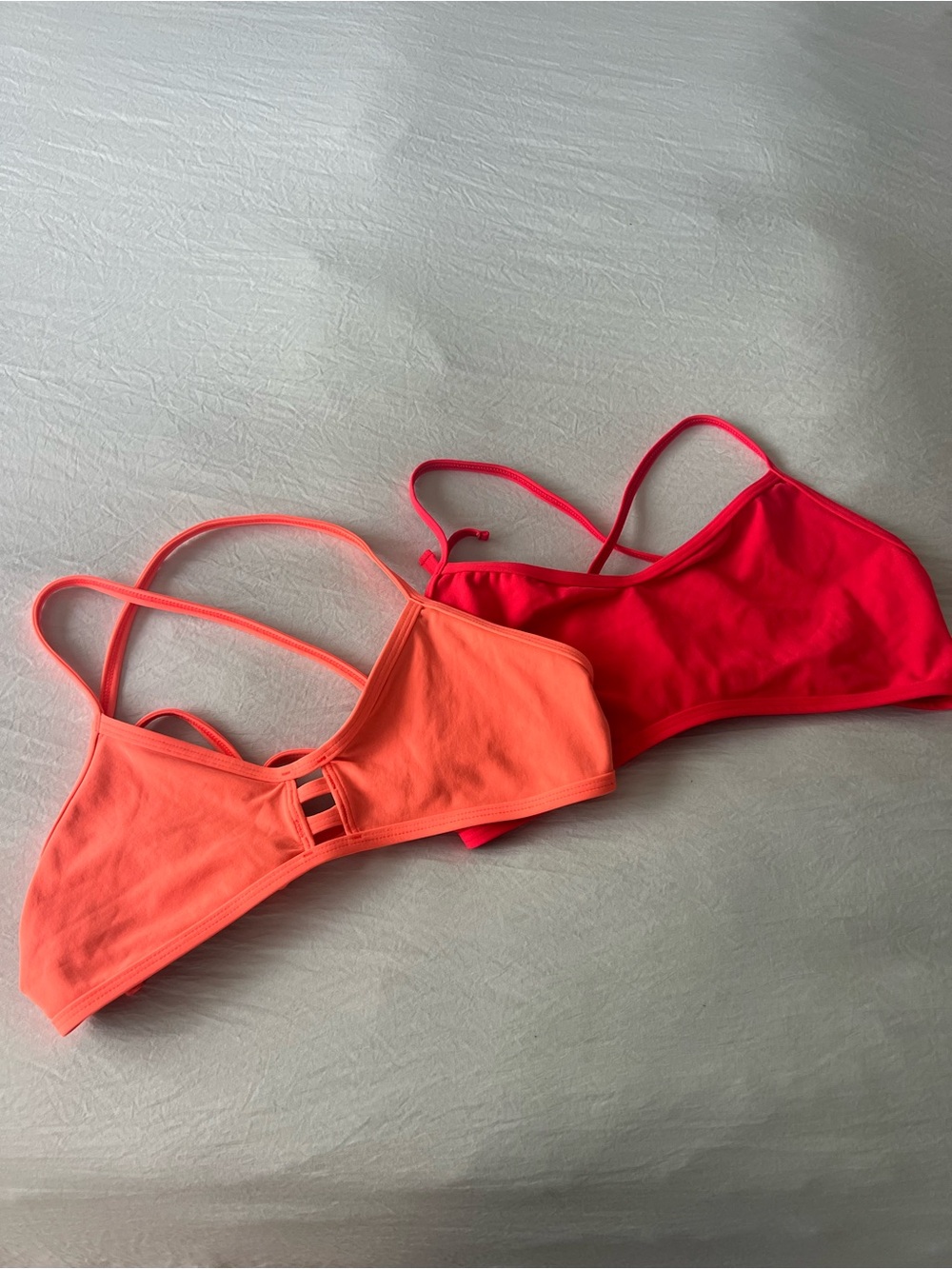 Set of 2 Jolyn Neon Coral and Hot Pink Swim Tops XL/DD